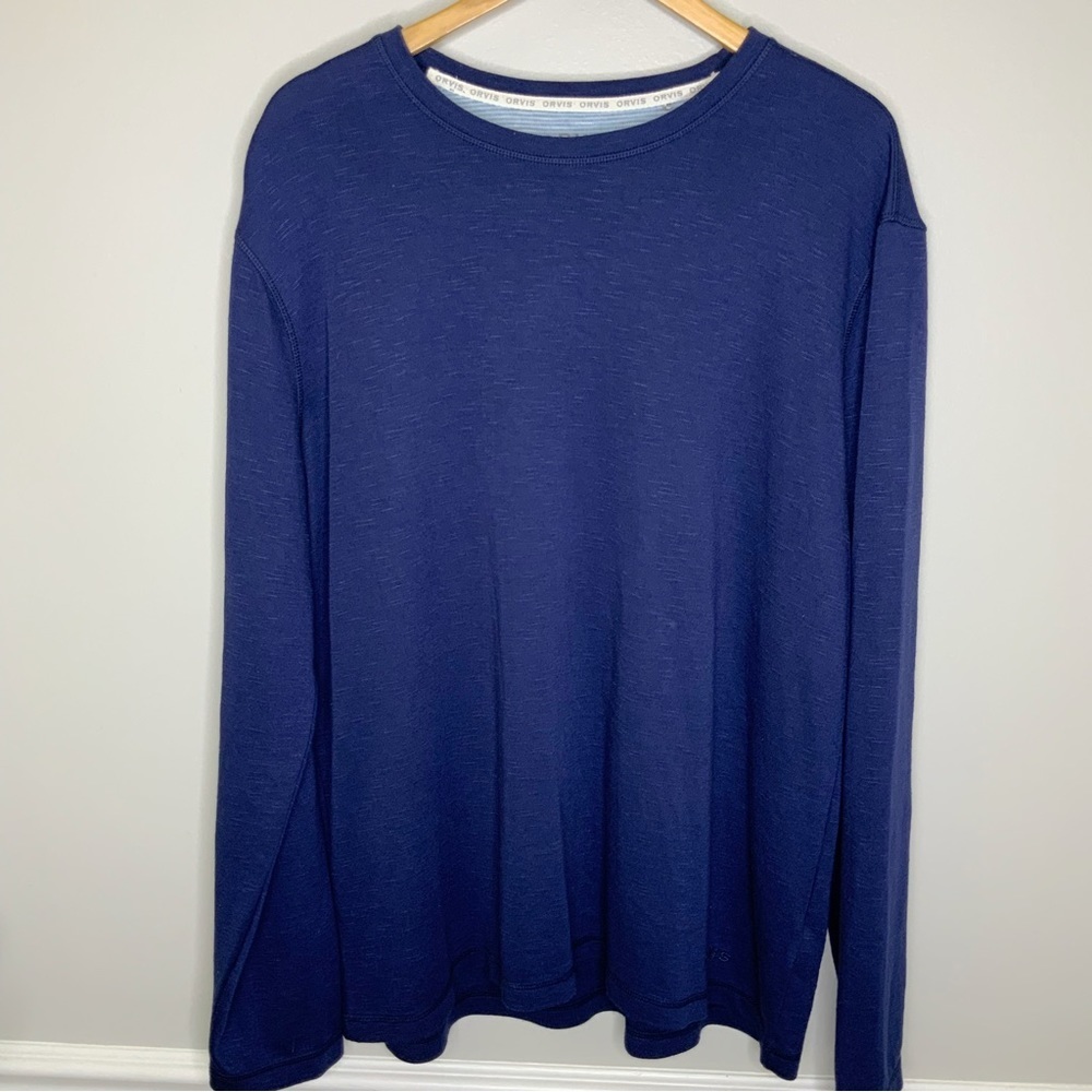 ORVIS. Men’s Crew Neck Blue Long Sleeve Top